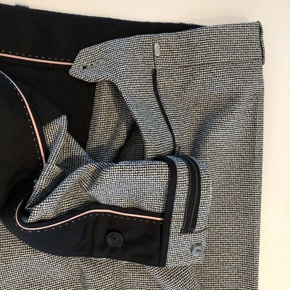 Hugo Boss Tulea3 Straight Leg Classic Check Trousers in Black & White Size 6 - Picture 6 of 11